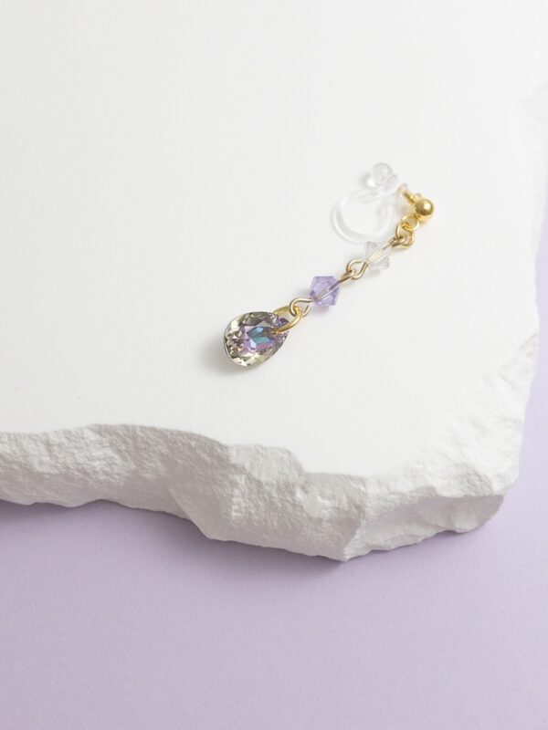 tohu-invisible-clip-on-earrings-crystal-d001l-purple3 人魚.無痛耳夾