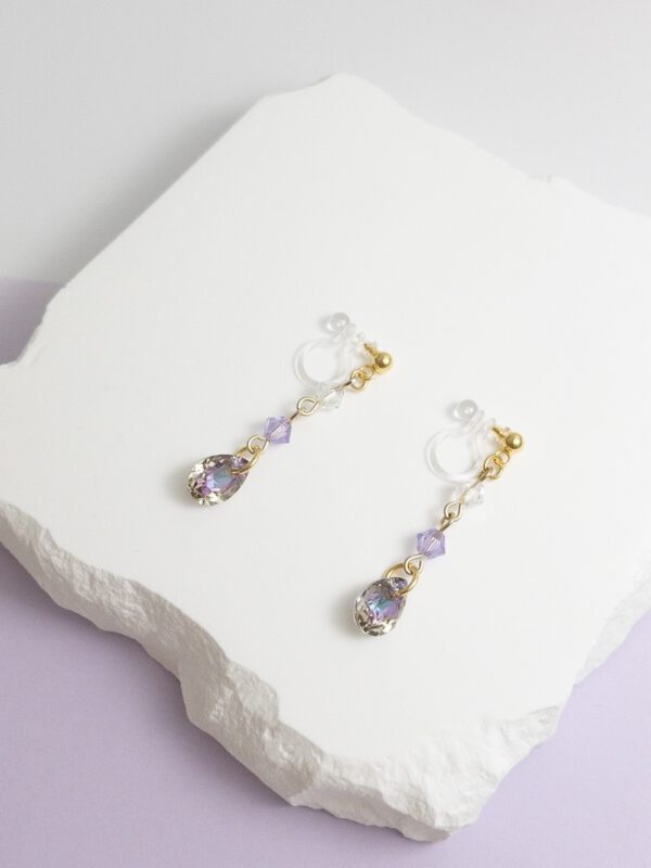 tohu-invisible-clip-on-earrings-crystal-d001l-purple4 人魚.無痛耳夾