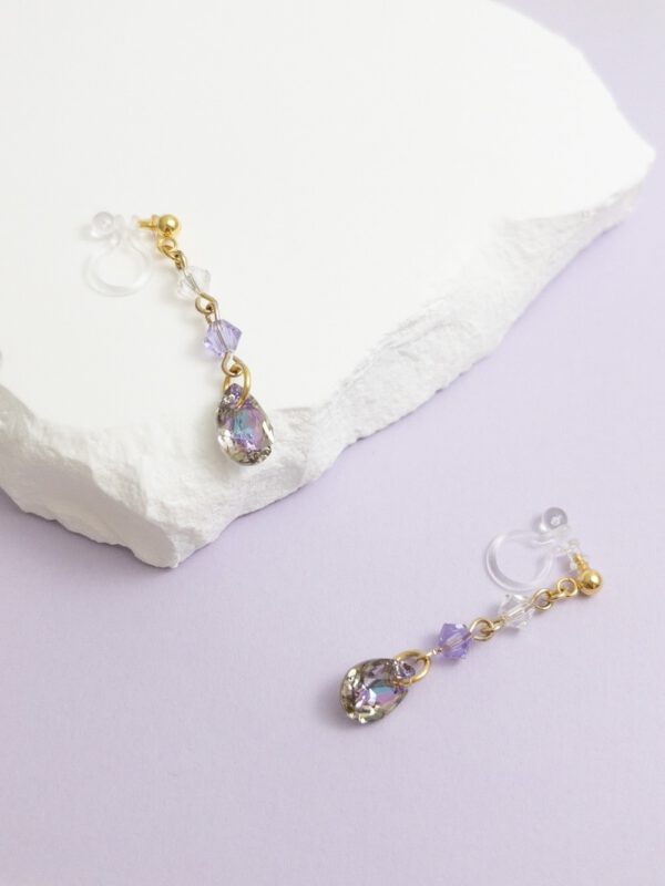 tohu-invisible-clip-on-earrings-crystal-d001l-purple9 人魚.無痛耳夾