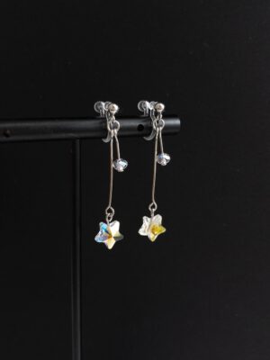 tohu-invisible-clip-on-earrings-crystal-d002s-silver-star5 流星.無痛耳夾|奧地利水晶 隱形耳夾