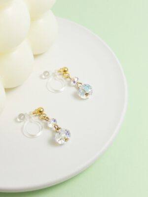 tohu-invisible-clip-on-earrings-crystal-d007g-gold5 雪人・無痛耳夾