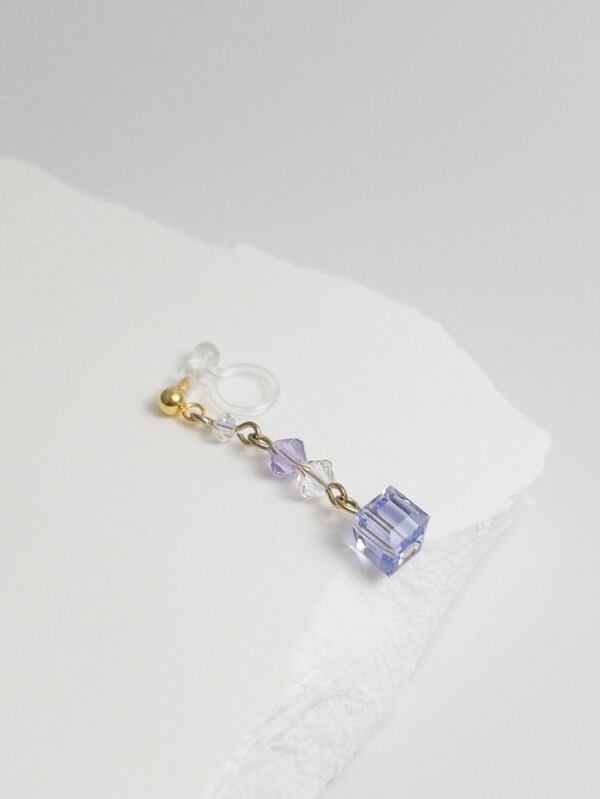 tohu-invisible-clip-on-earrings-crystal-s001l-lavender-cube11 櫻花方糖・無痛耳夾 - 薰衣草紫