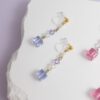 tohu-invisible-clip-on-earrings-crystal-s001l-lavender-cube110 櫻花方糖・無痛耳夾 - 薰衣草紫