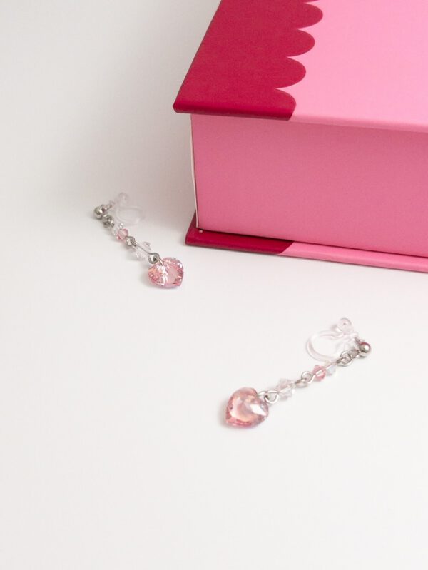 tohu-invisible-clip-on-earrings-crystal-s004p-pink-heart3 粉櫻告白.無痛耳夾