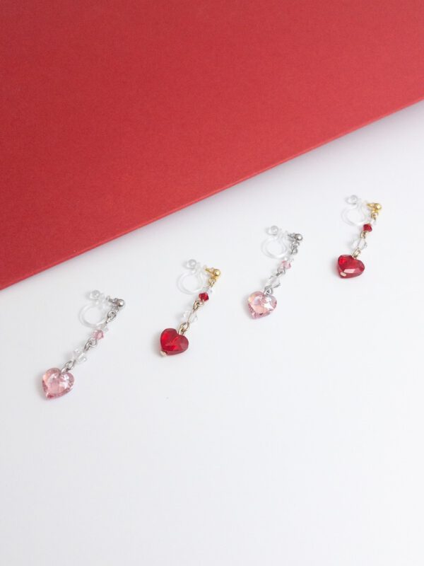 tohu-invisible-clip-on-earrings-crystal-s004p-pink-heart5 粉櫻告白.無痛耳夾