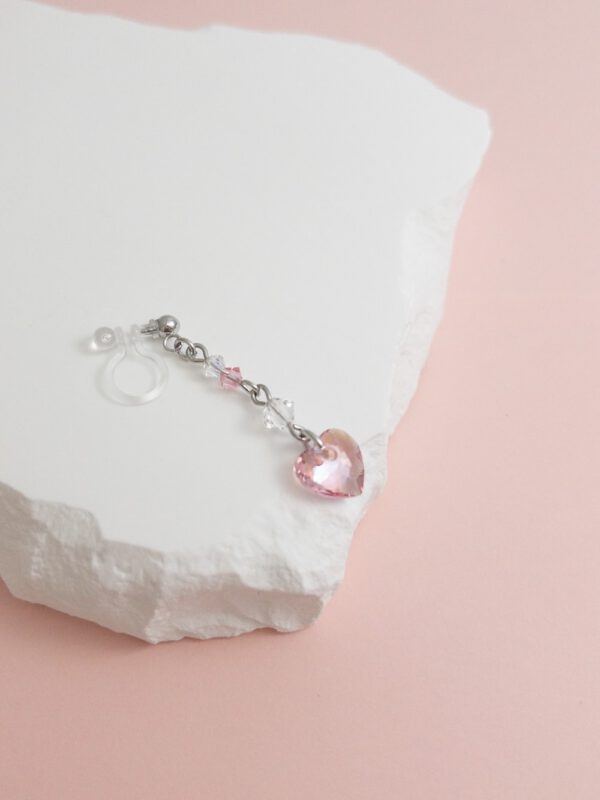 tohu-invisible-clip-on-earrings-crystal-s004p-pink-heart9 粉櫻告白.無痛耳夾