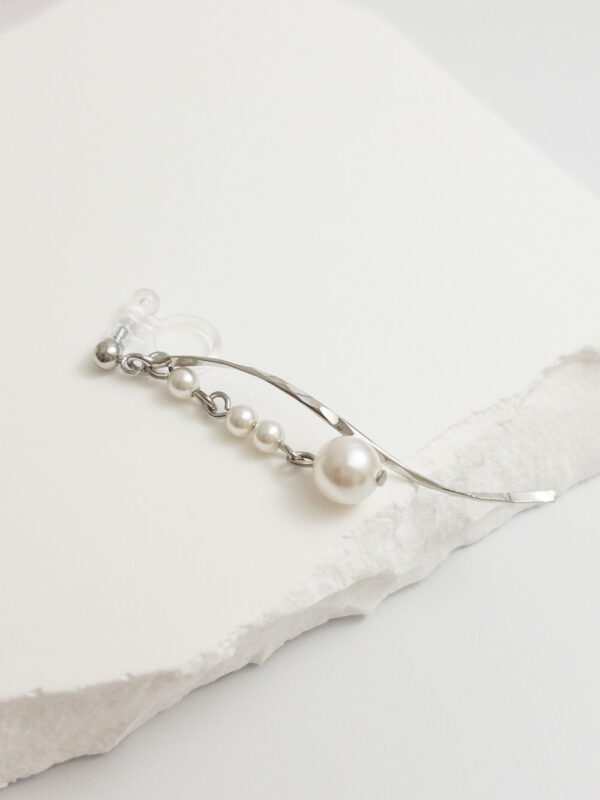 tohu-invisible-clip-on-earrings-pearl-d006s-silver1 銀河・無痛耳夾