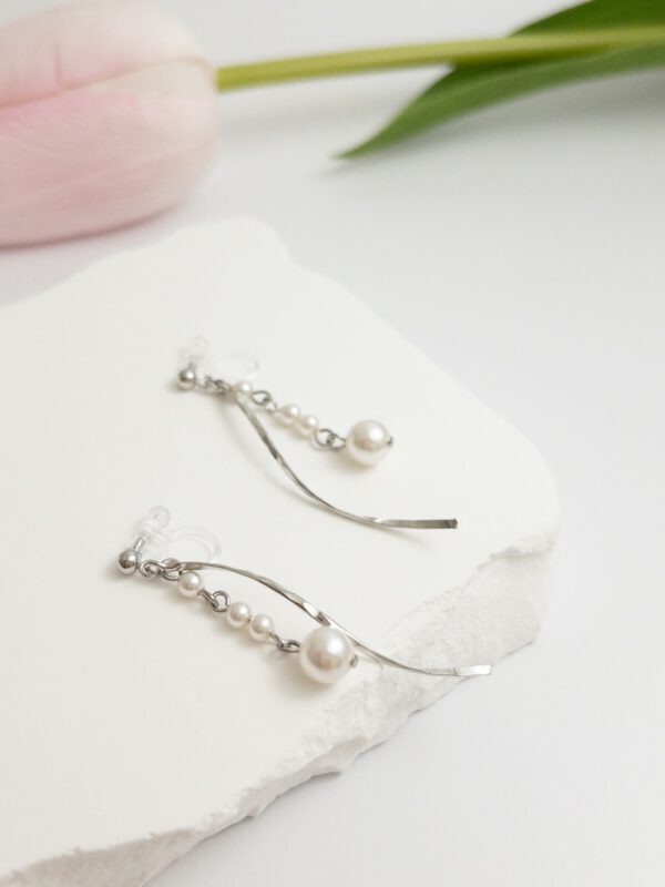 tohu-invisible-clip-on-earrings-pearl-d006s-silver3 銀河・無痛耳夾